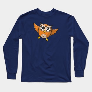 Cute Owl Flying Cartoon Vector Icon Illustration Long Sleeve T-Shirt